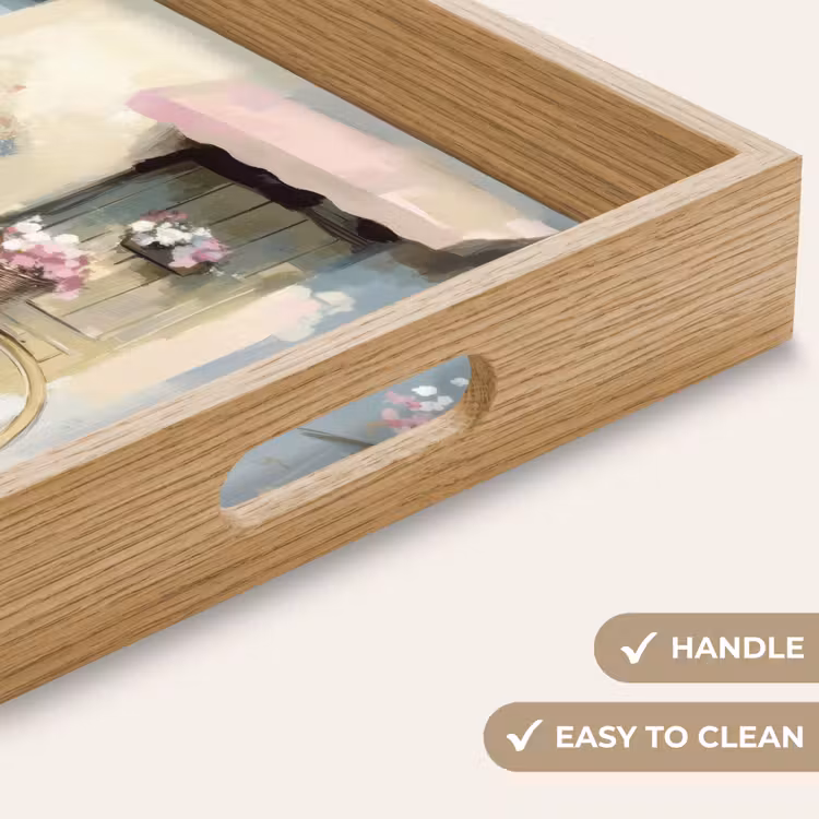Tray - Bicycle - Pastel colors - Flowers — 9