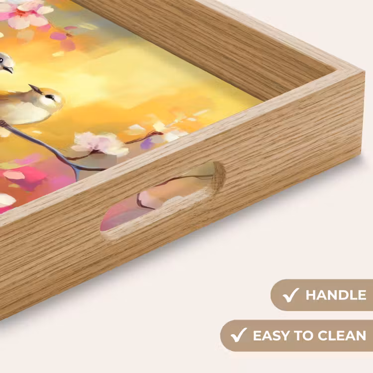 Tray - Birds - Flowers - Pink — 9