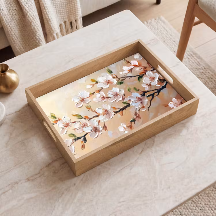 Tray - Blossom branches - Picturesque - Pink — 2
