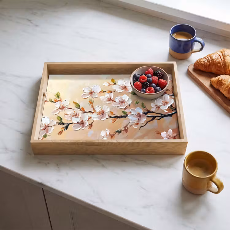 Tray - Blossom branches - Picturesque - Pink — 3