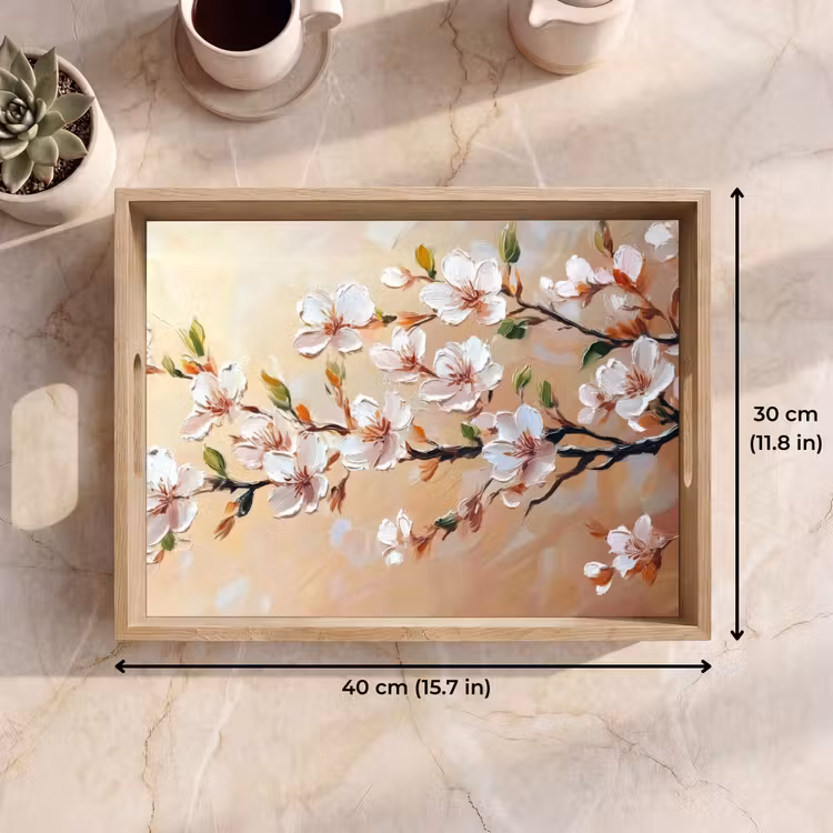 Tray - Blossom branches - Picturesque - Pink — 7