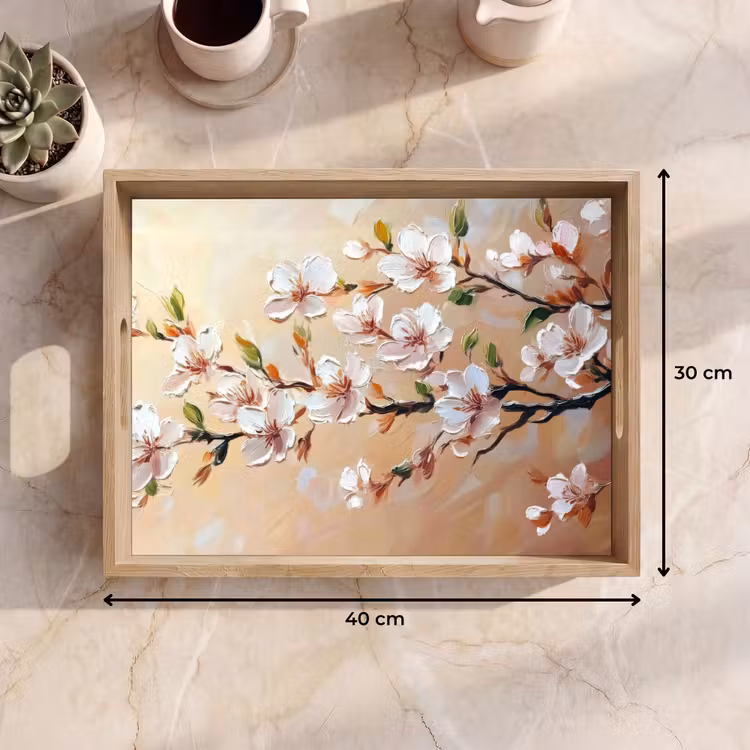 Tray - Blossom branches - Picturesque - Pink — 8