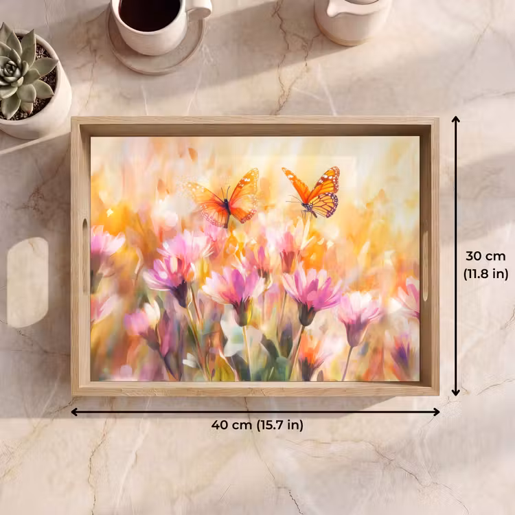 Tray - Butterflies - Orange - Flowers — 7
