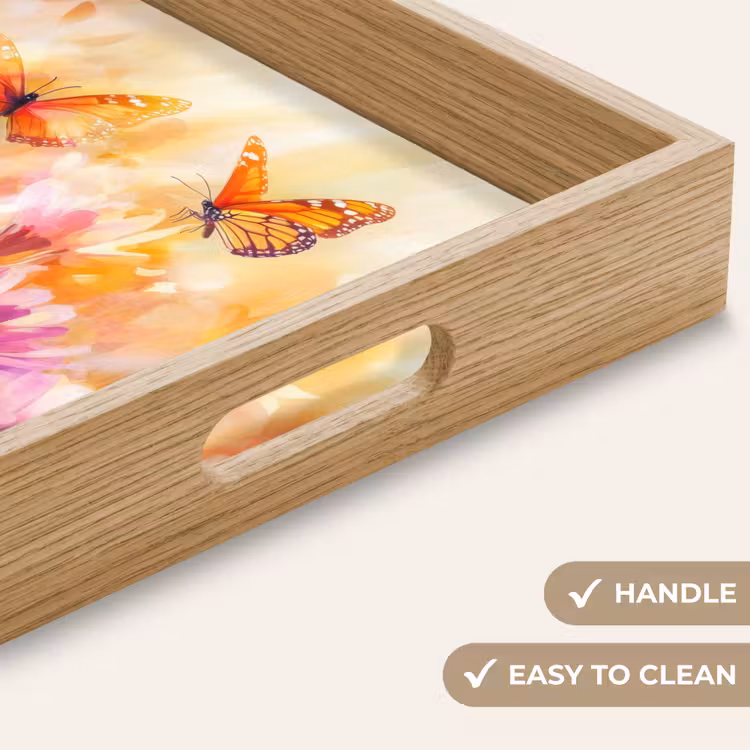 Tray - Butterflies - Orange - Flowers — 9