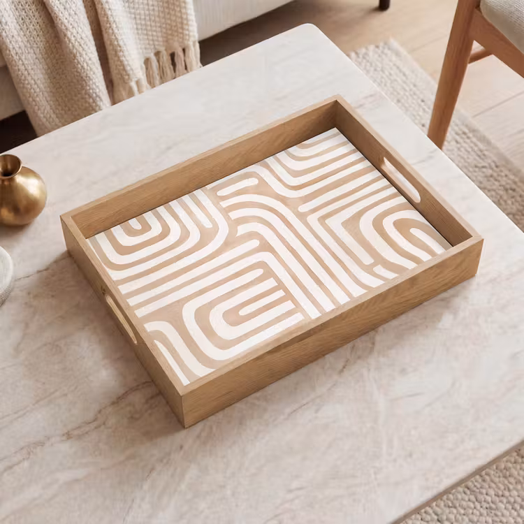 Tray - Earth tones - Labyrinth pattern — 2