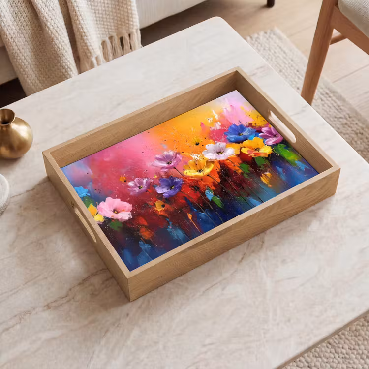 Tray - Fantasy flowers - Paint - Playful — 2