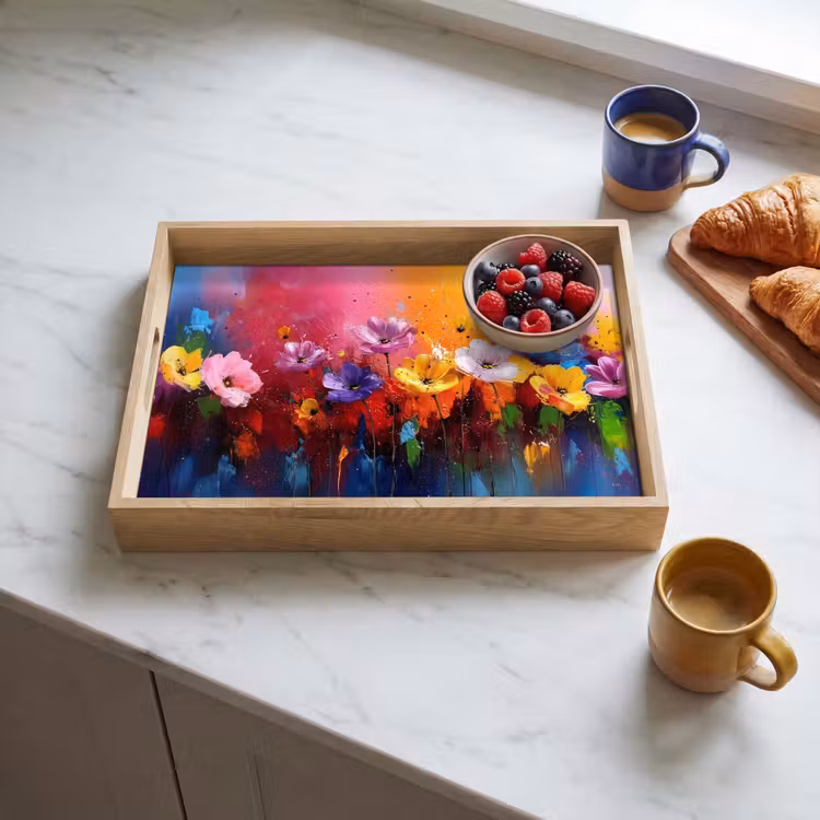 Tray - Fantasy flowers - Paint - Playful — 3