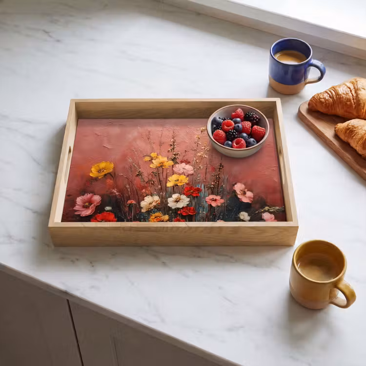 Tray - Flower bouquet - Fine details - Pink — 3