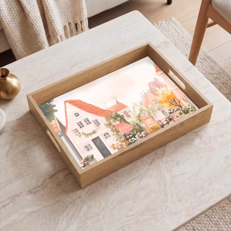 Tray - Flowers - Houses - Village — 2