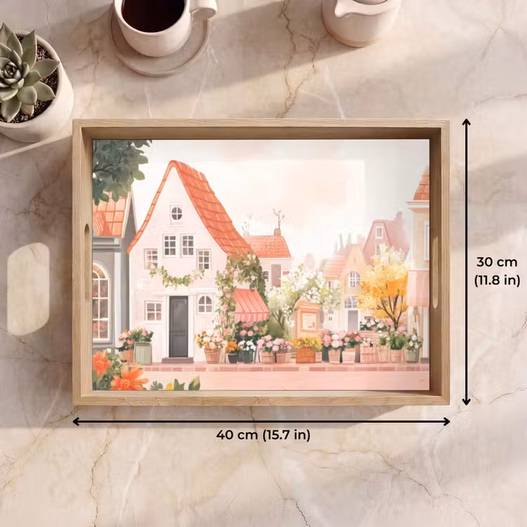 Tray - Flowers - Houses - Village — 7