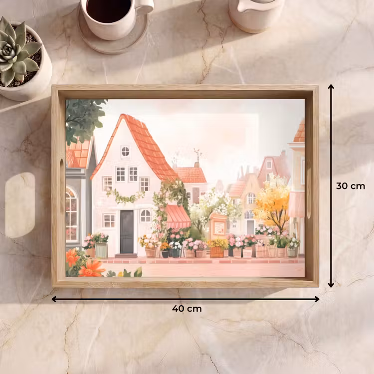 Tray - Flowers - Houses - Village — 8