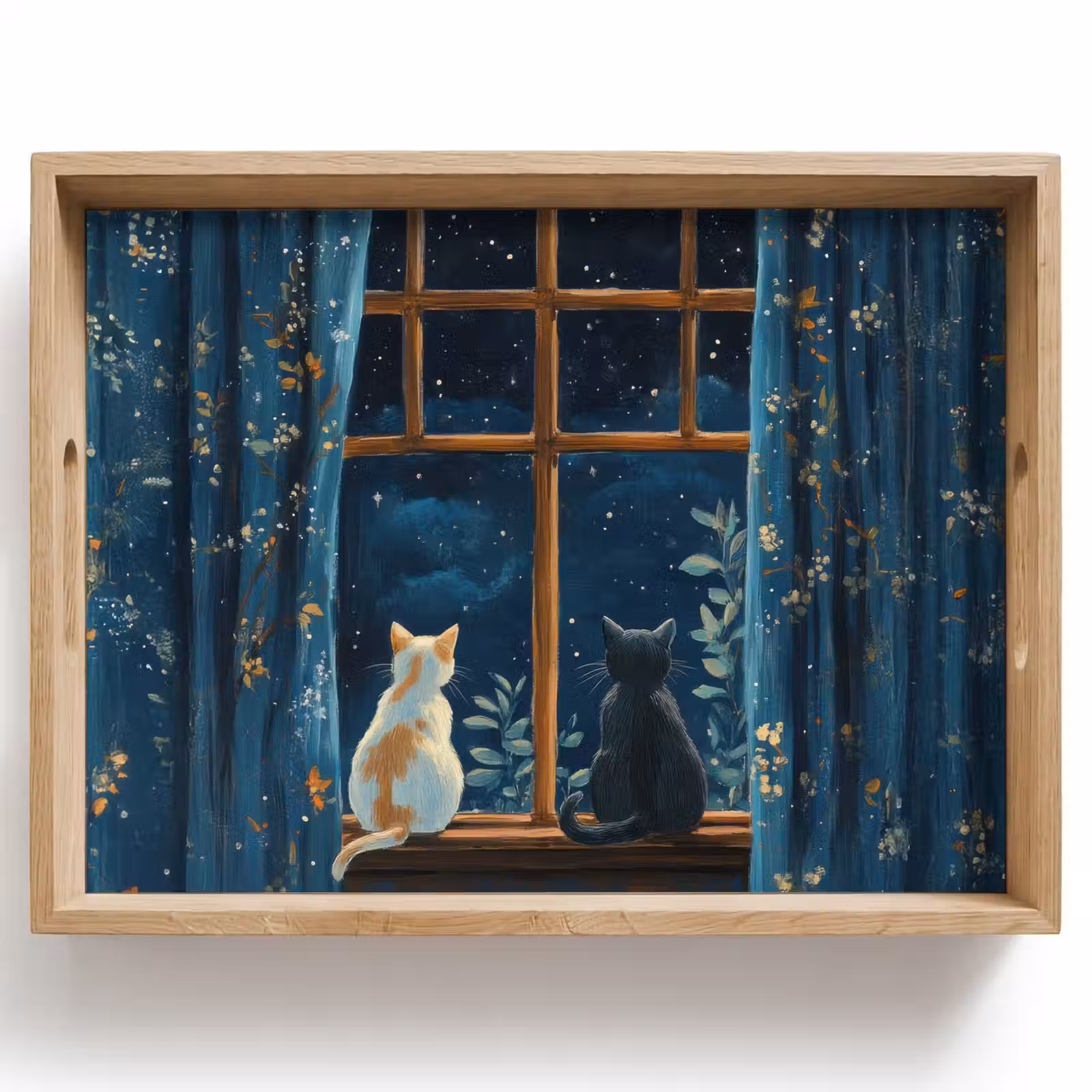 Tray - Cat - Starry Sky - Blue — 1