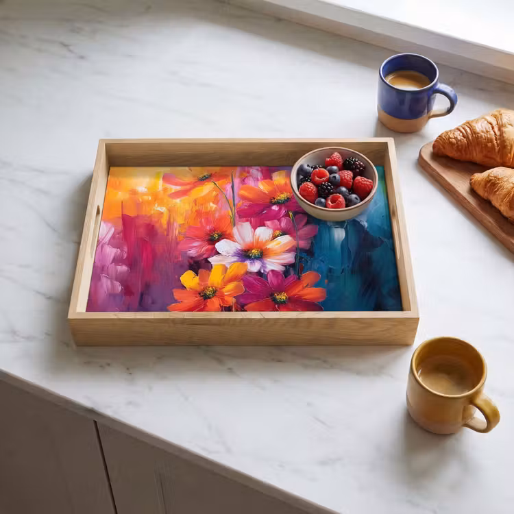 Tray - Bright flowers - Dynamic - Vibrant — 3