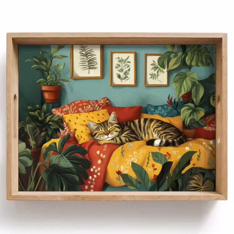 Tray - Cat - Plants - Green — 1