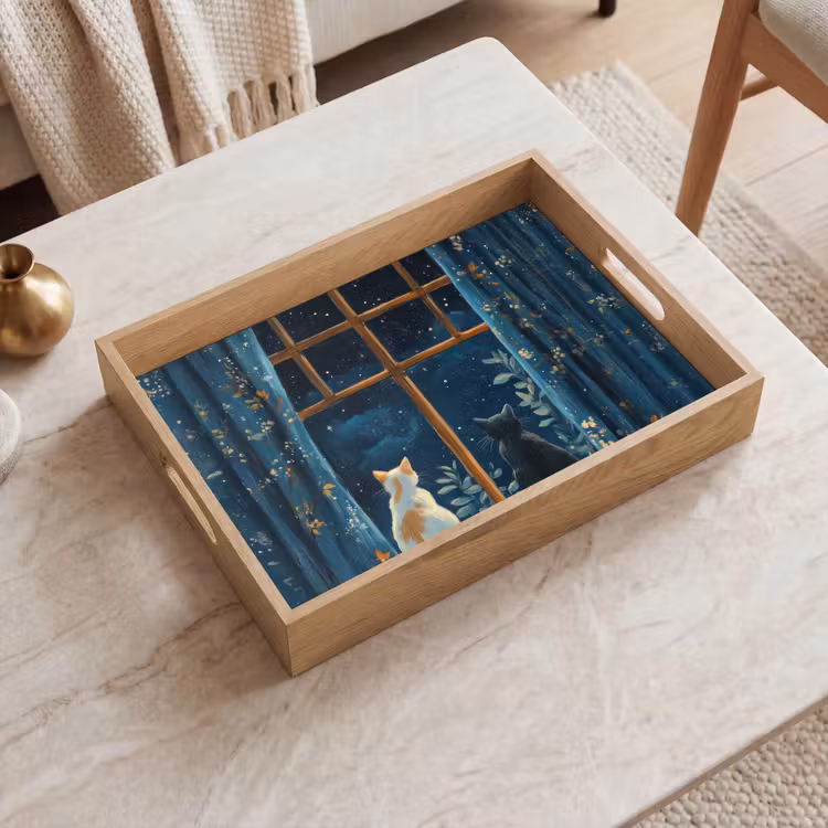 Tray - Cat - Starry Sky - Blue — 2