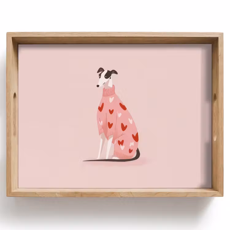 Tray - Dog - Hearts - Pink — 1