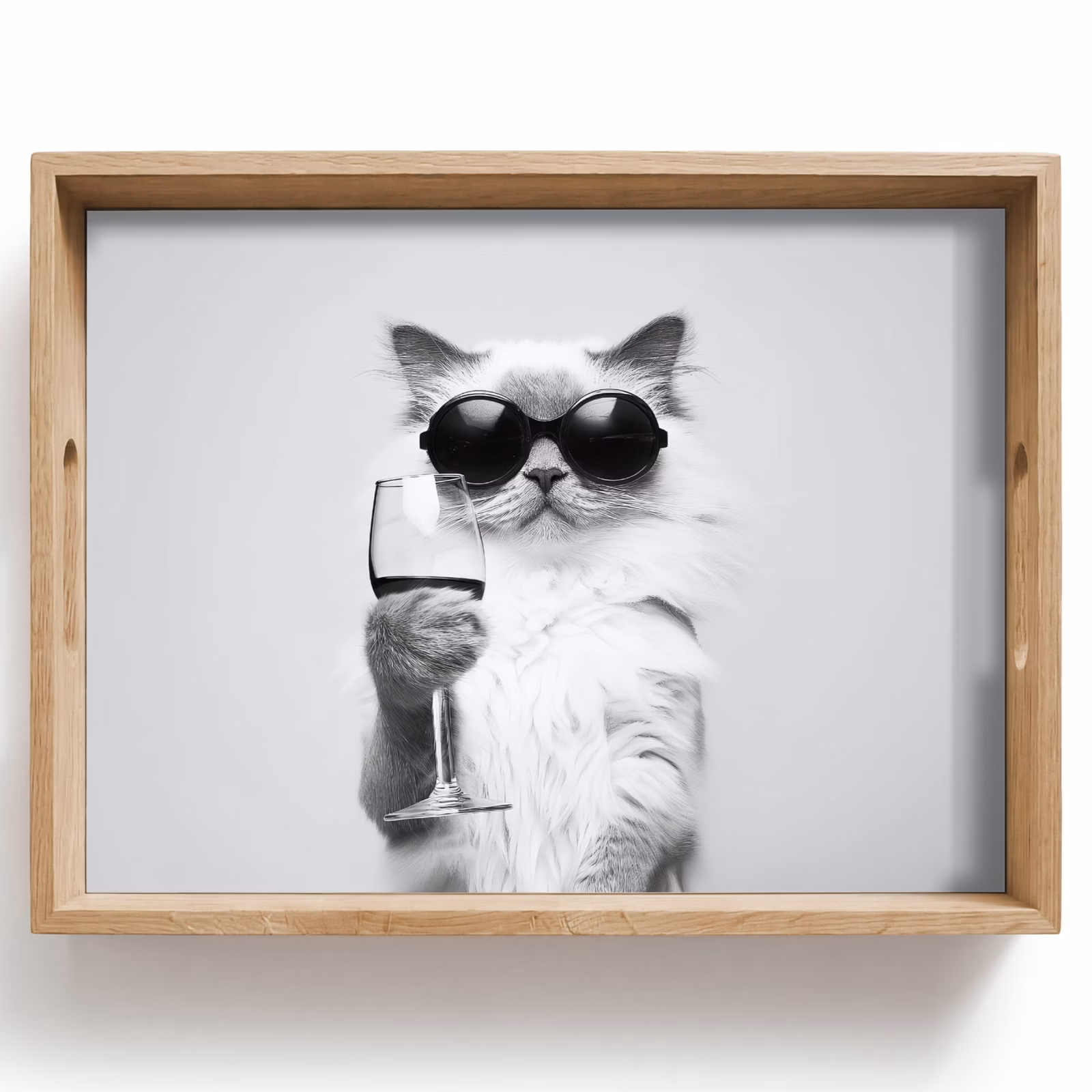 Tray - Cat - Sunglasses - Wine glass - Longhaired — 1