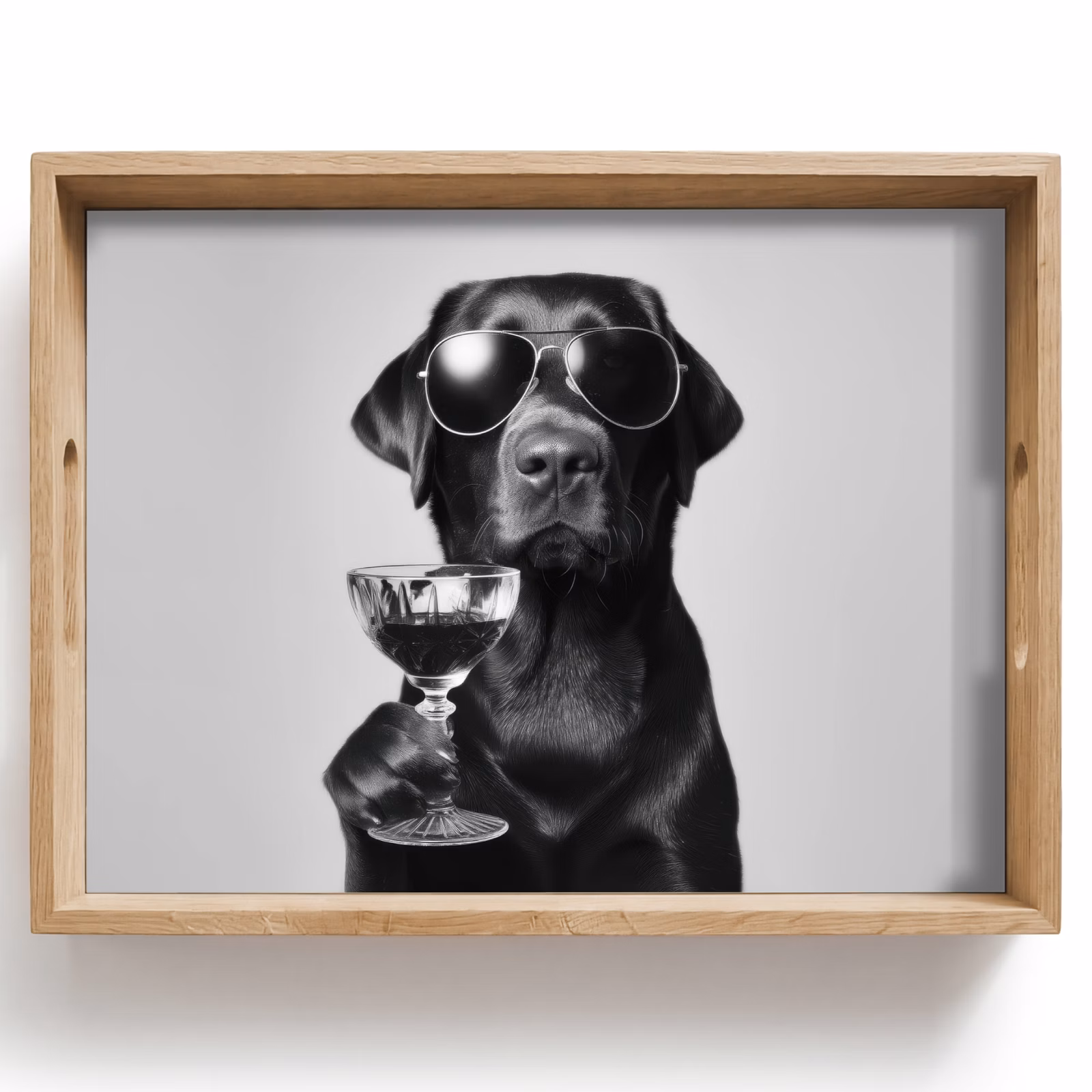 Tray - Dog - Black - Wine glass - Sunglasses — 1