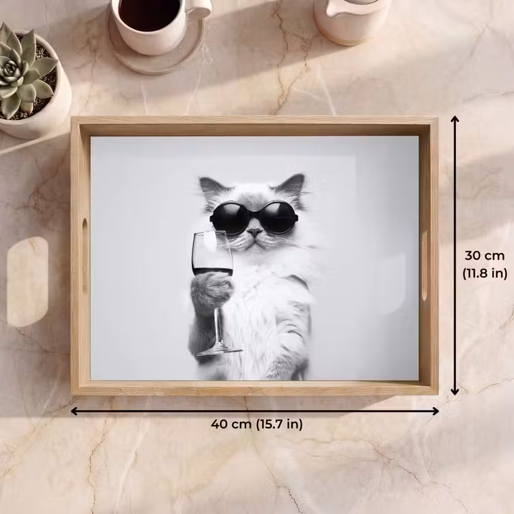 Tray - Cat - Sunglasses - Wine glass - Longhaired — 7