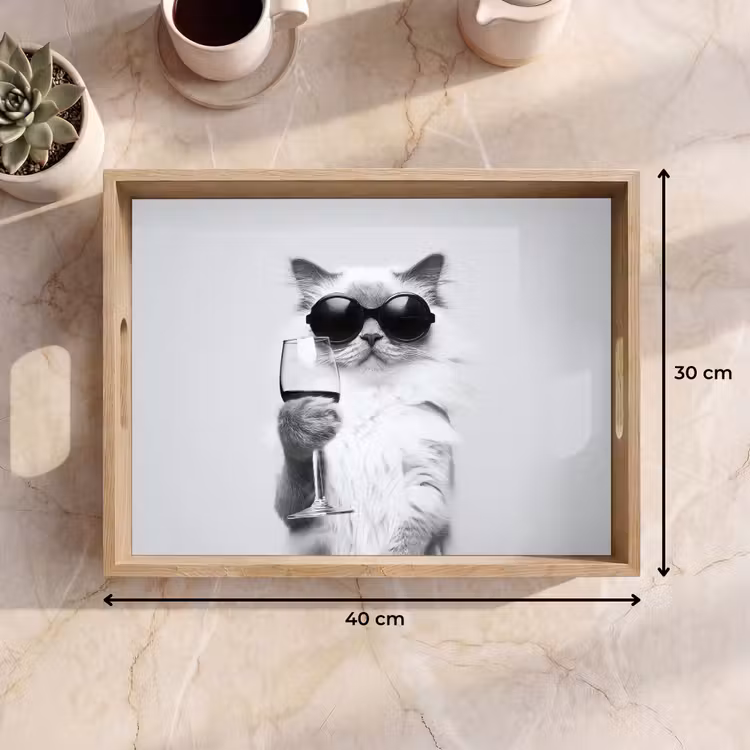 Tray - Cat - Sunglasses - Wine glass - Longhaired — 8