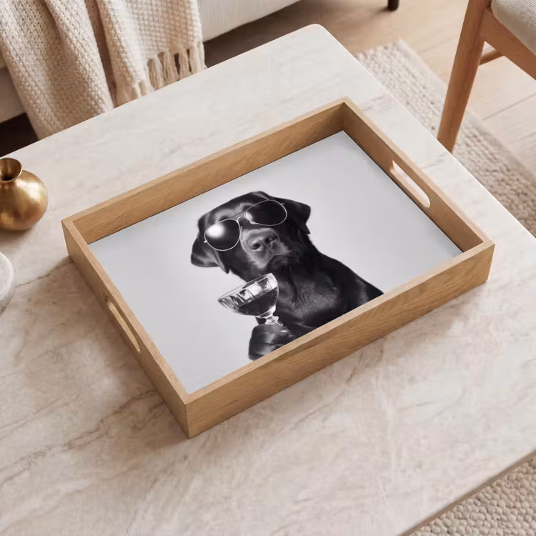 Tray - Dog - Black - Wine glass - Sunglasses — 2