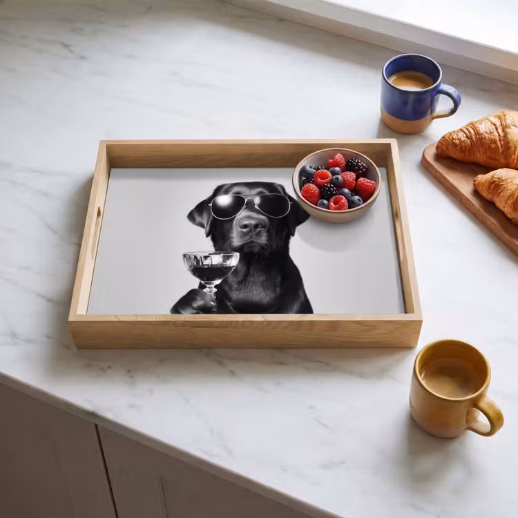 Tray - Dog - Black - Wine glass - Sunglasses — 3