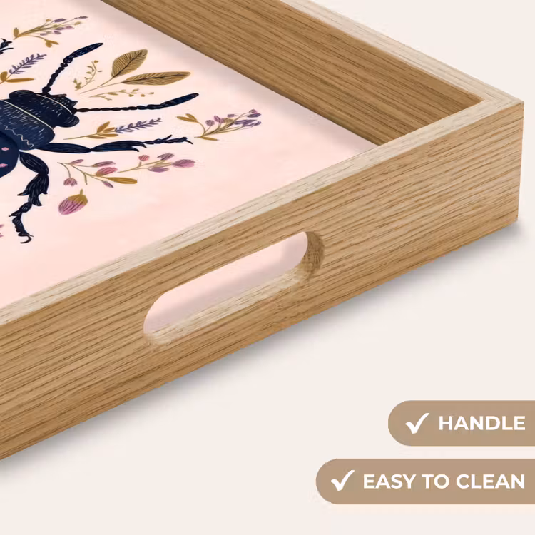 Tray - Dark blue - Beetle - Flower branches - Ornamental — 9