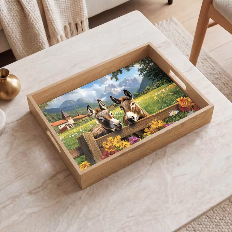 Tray - Donkeys - Flowers - Summers — 2