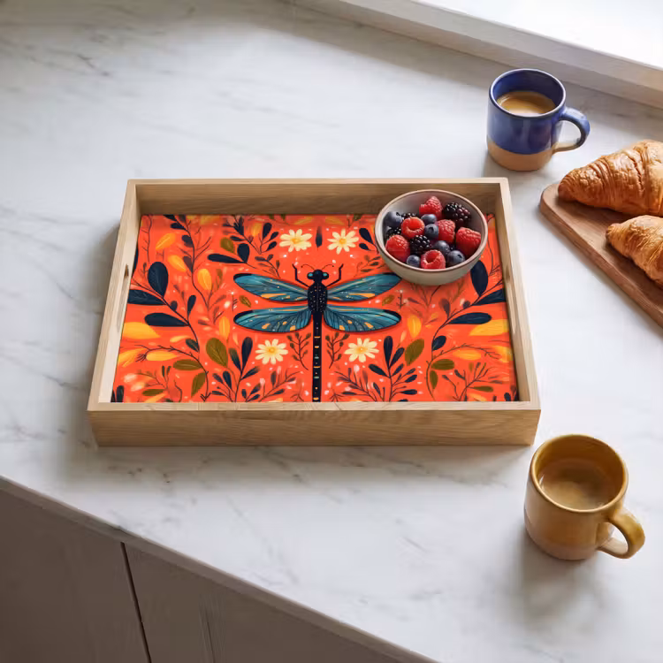 Tray - Dragonfly - Blue - Wings - Leaves — 3