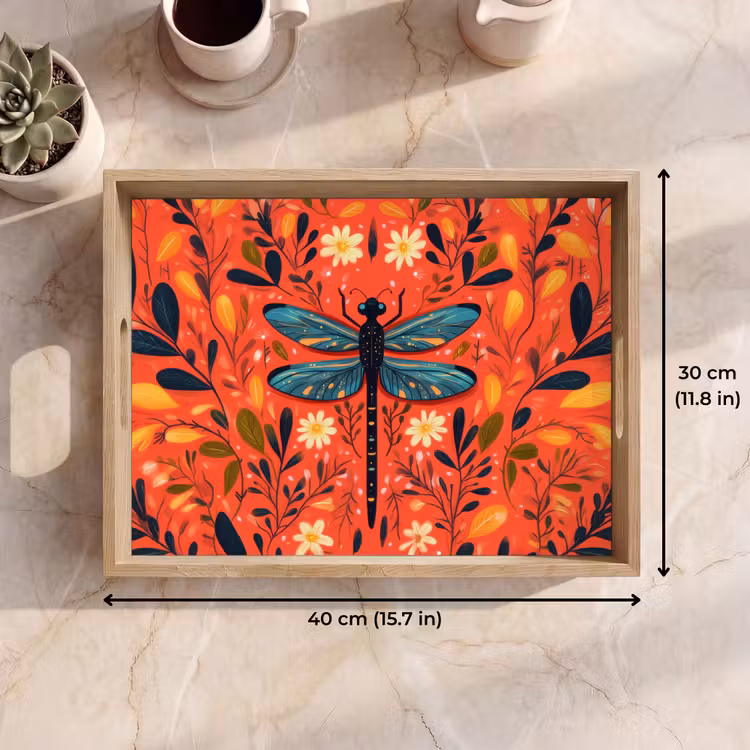 Tray - Dragonfly - Blue - Wings - Leaves — 7