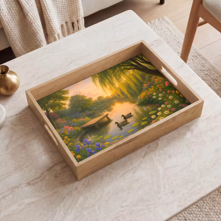 Tray - Ducks - Pond - Flowers — 2