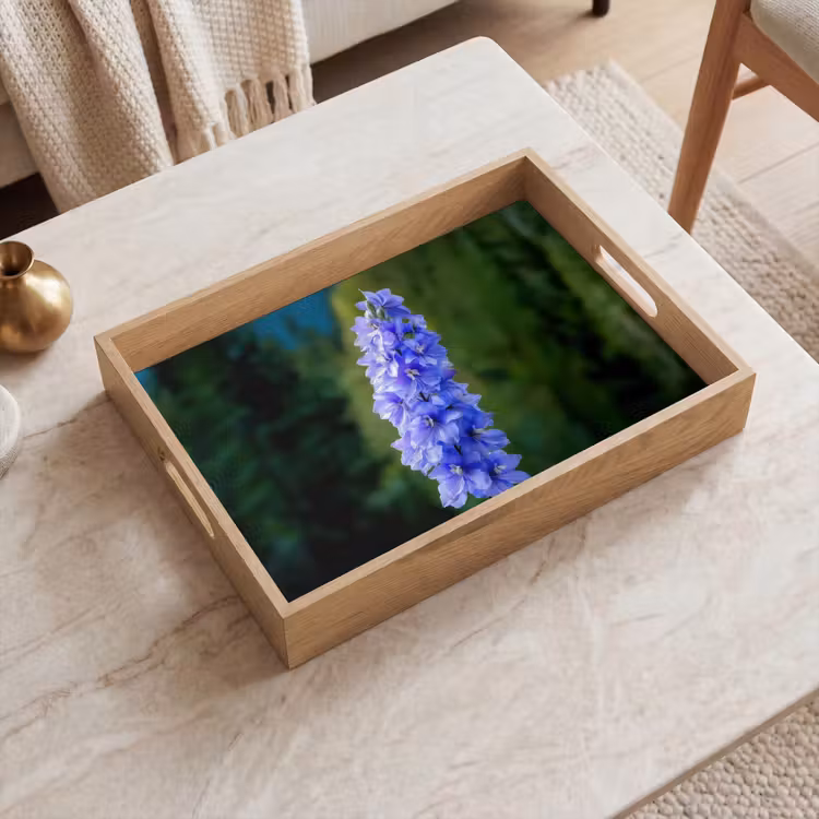 Tray - Flowers - Blue - Pine Tree — 2