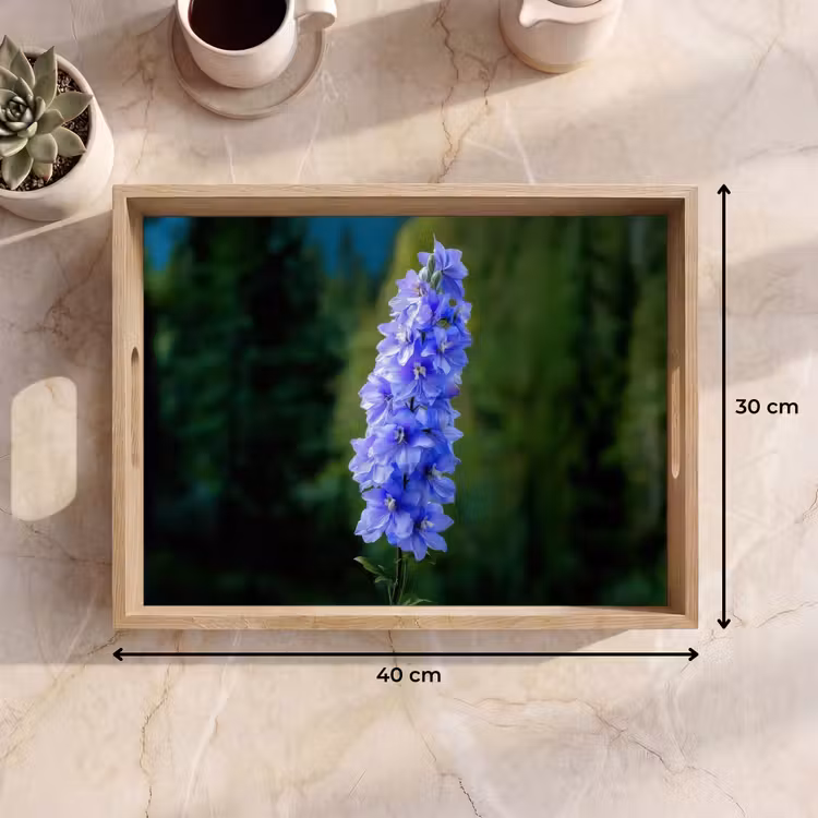 Tray - Flowers - Blue - Pine Tree — 8