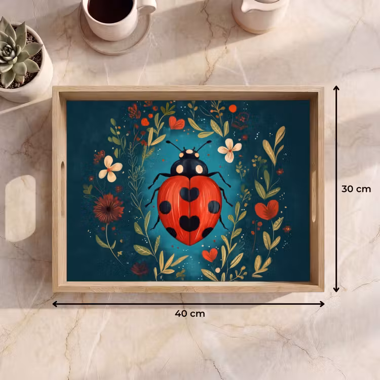 Tray - Flowers - Ladybug - Heart - Red — 8