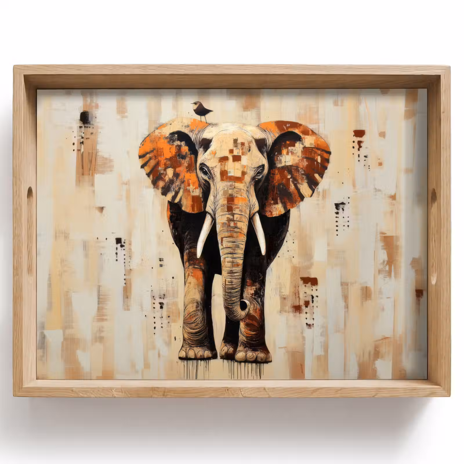 Tray - Elephant - Trunk - Mosaic - Abstract — 1