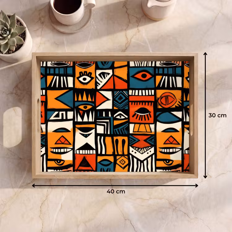Tray - Abstract - Faces - Mosaic — 8