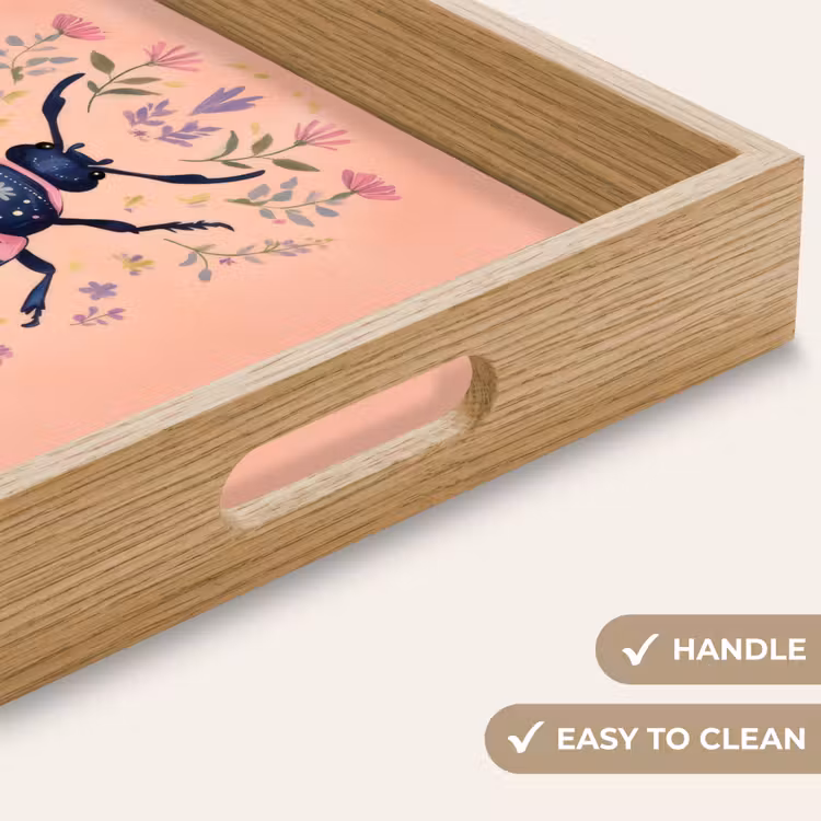 Tray - Beetle - Dark blue - Flowers - Ornamental — 9