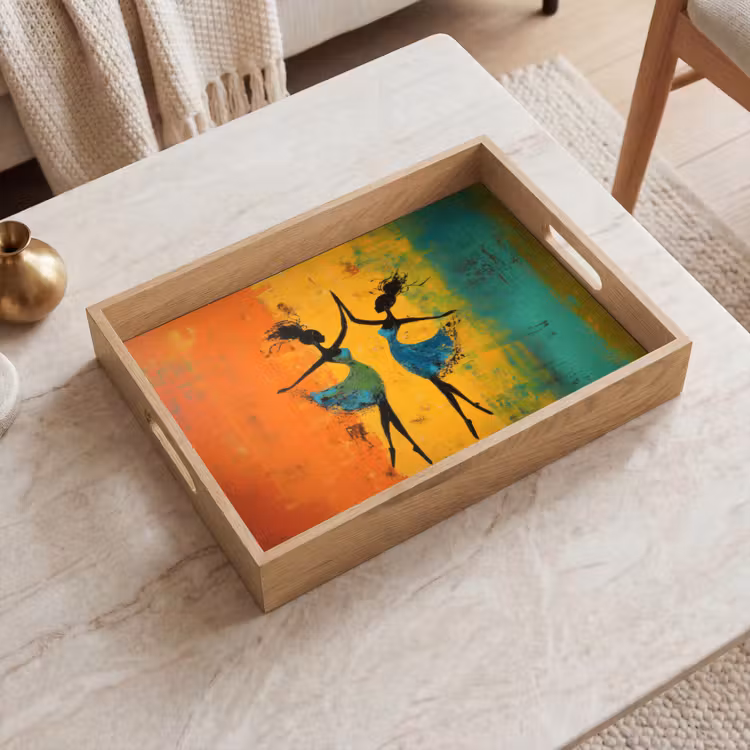 Tray - Dancing - Women - Paint texture — 2