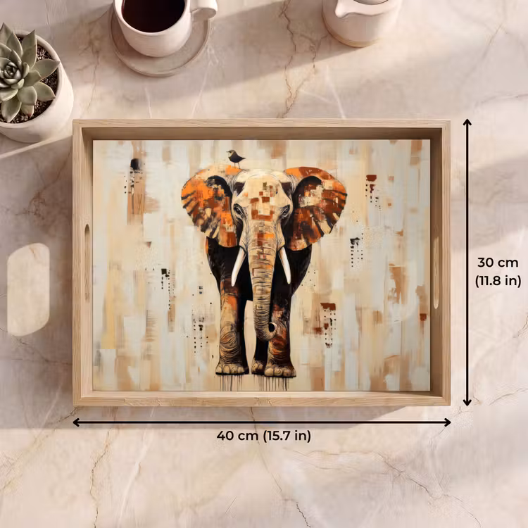 Tray - Elephant - Trunk - Mosaic - Abstract — 7