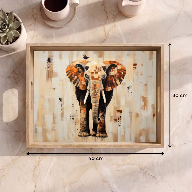 Tray - Elephant - Trunk - Mosaic - Abstract — 8