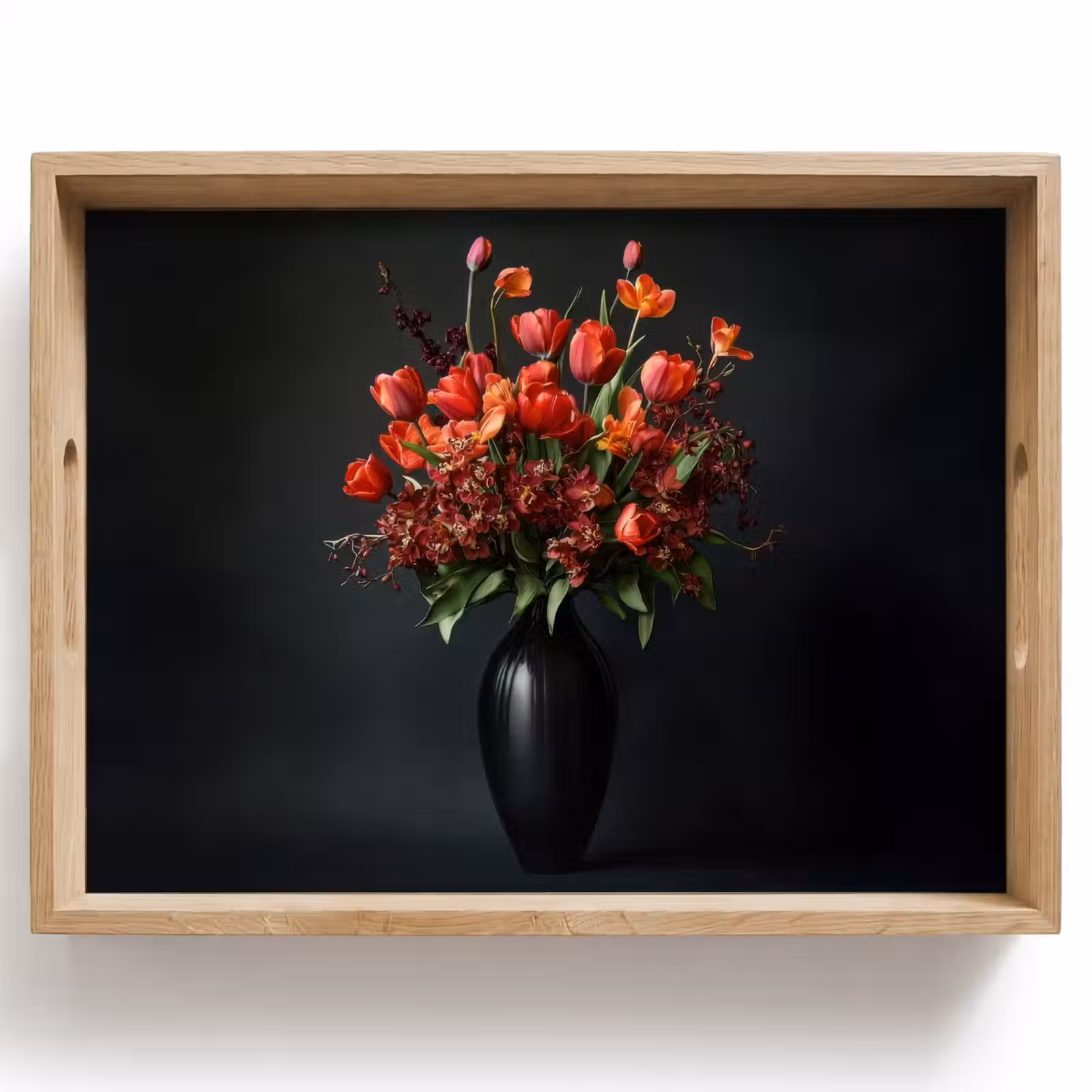 Tray - Bouquet - Tulips - Vase - Red — 1