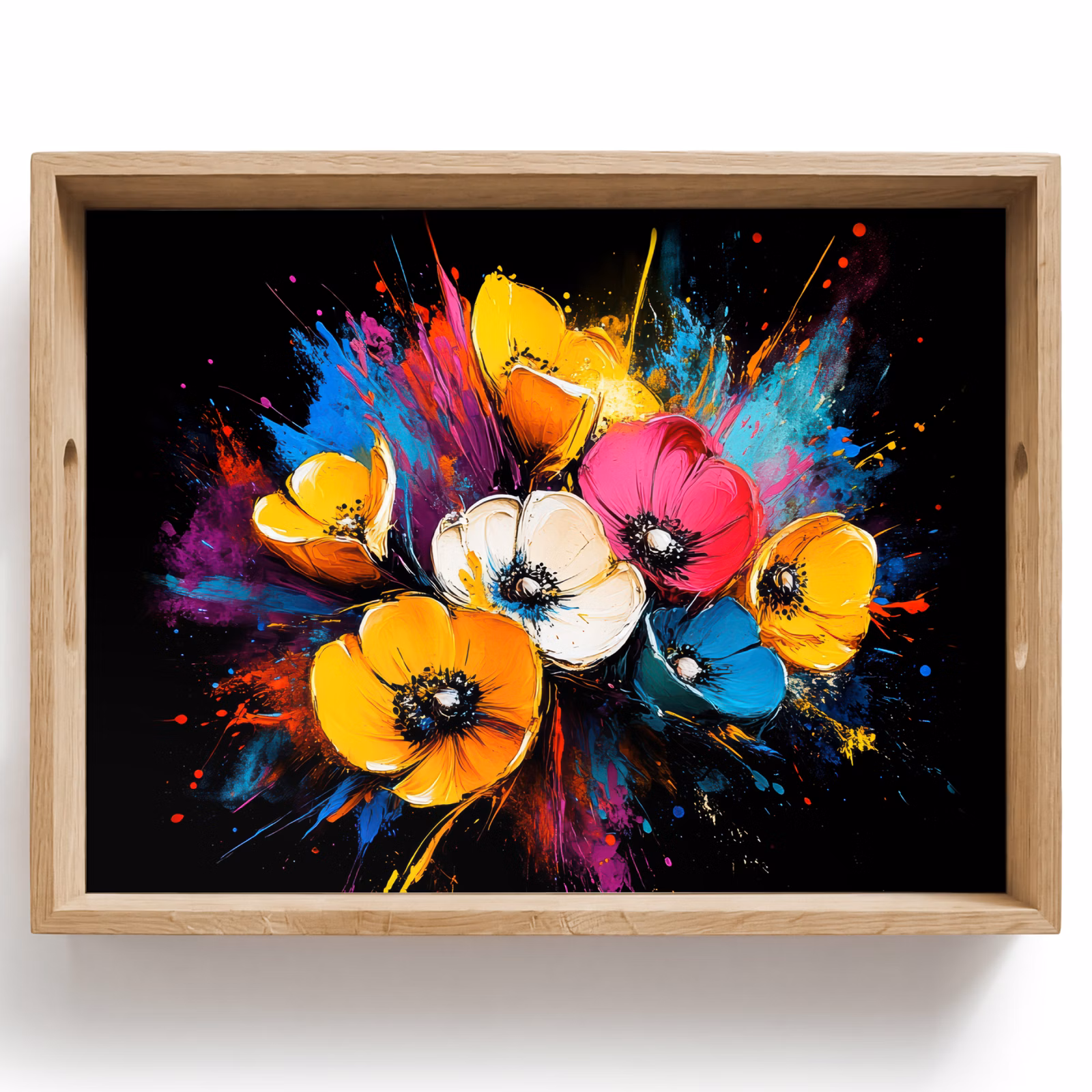 Tray - Flowers - Colorful - Graffiti - Modern - Bouquet — 1