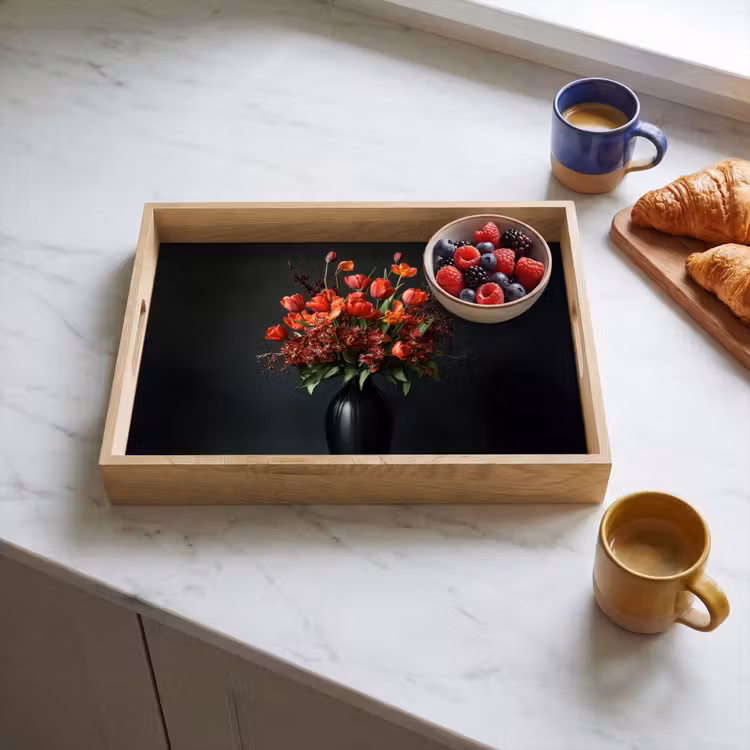 Tray - Bouquet - Tulips - Vase - Red — 3