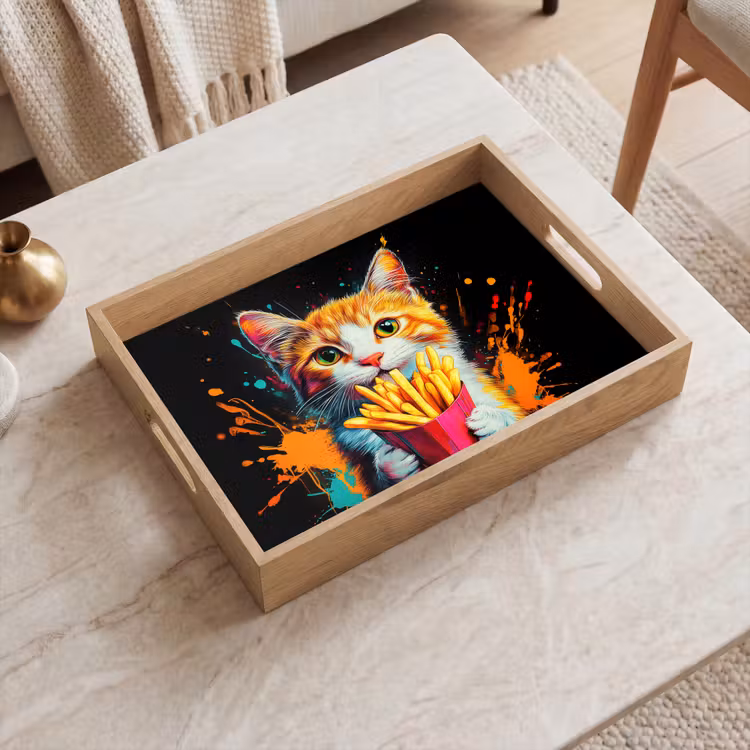 Tray - Cat - Food - Fries - Graffiti - Abstract — 2