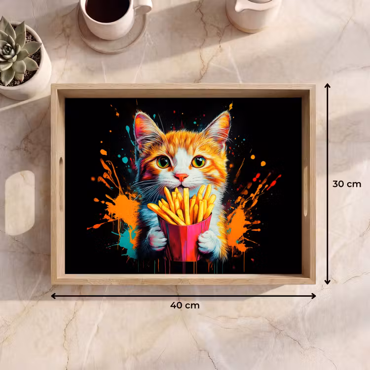 Tray - Cat - Food - Fries - Graffiti - Abstract — 8