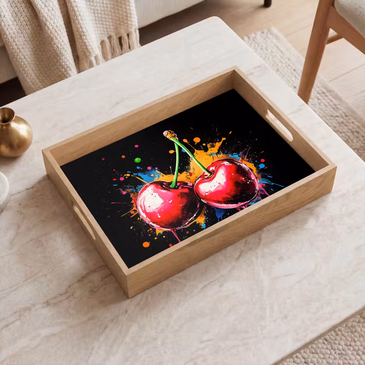 Tray - Cherries - Fruit - Graffiti - Paint - Abstract - Modern - Colorful — 2