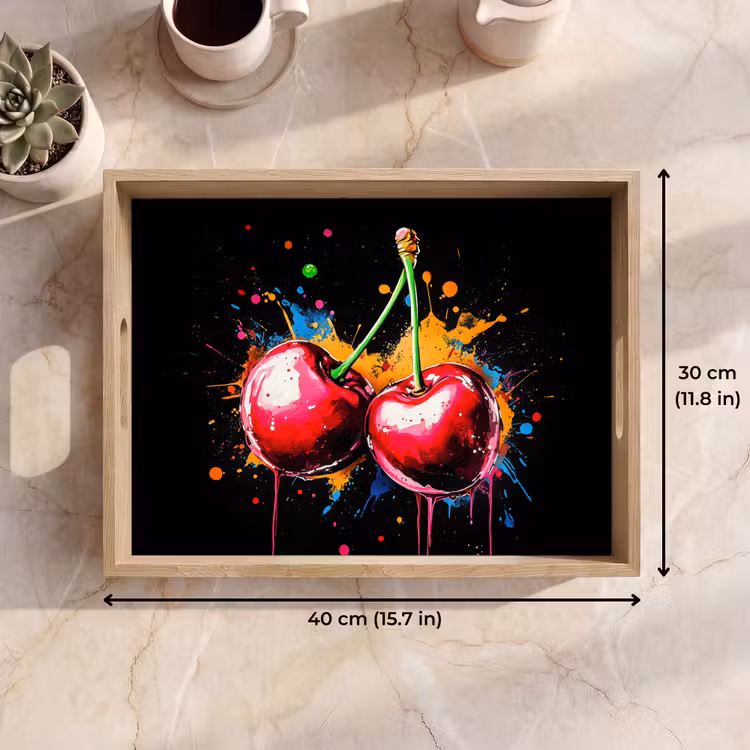 Tray - Cherries - Fruit - Graffiti - Paint - Abstract - Modern - Colorful — 7