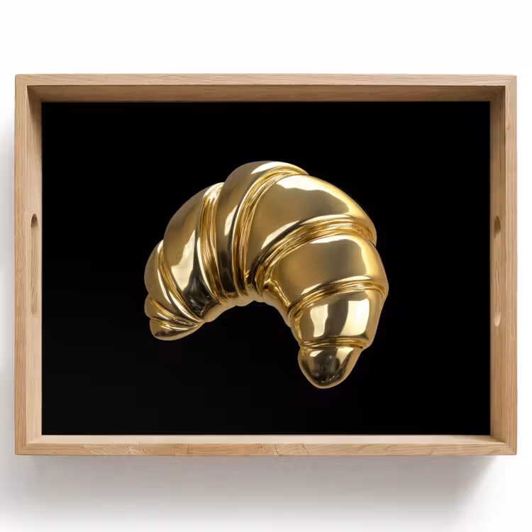 Tray - Croissant - Bread - Gold - Black — 1