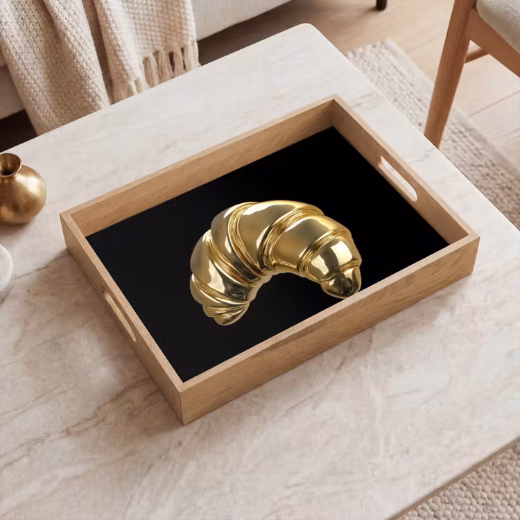 Tray - Croissant - Bread - Gold - Black — 2