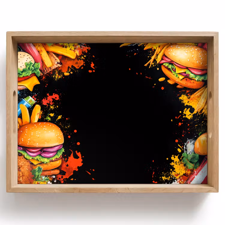 Tray - Fast food - Graffiti - Hamburger - Food - Modern — 1